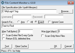 File Content Monitoring Add-In Screen Shot