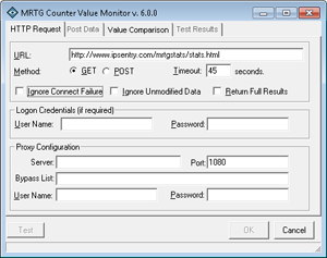 MRTG Counter Value Monitoring Add-In Screen Shot