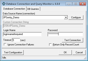 Database Connection and Query Monitoring Add-In Screen Shot
